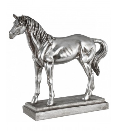 Horse on Plinth Sculpture Antique Silver