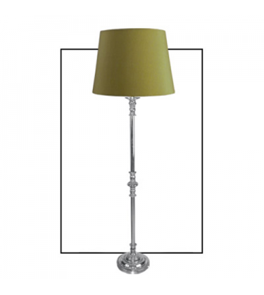 Large Chrome Floor Lamp Green