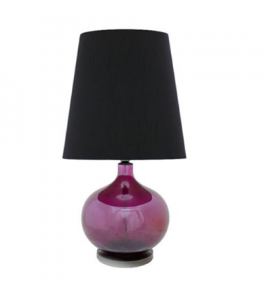 Large Purple and Black Glass Statement Lamp