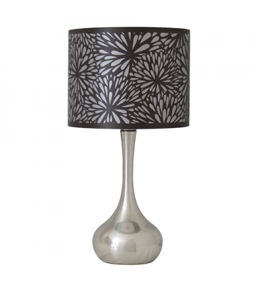 Black Stencil Shade with Chrome Stand Table Lamp