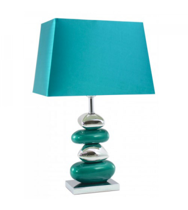 Pebble Table Lamp Blue with 13" Shade