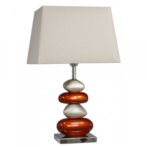 Pebble Table Lamp Cream and Orange with 13" Shade