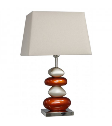 Pebble Table Lamp Cream and Orange with 13" Shade