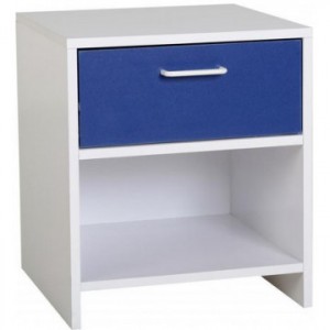 Boys 1 Drawer Bedside Table White and Blue