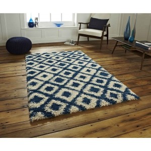 Madic Soft Shaggy Rug Blue and Beige