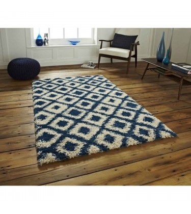 Madic Soft Shaggy Rug Blue and Beige