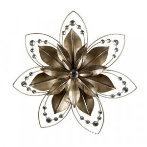Metal Flower Wall Art Champagne 