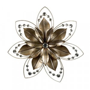 Metal Flower Wall Art Champagne 