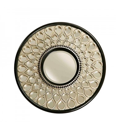 Large Deen Decorative Mirror Black and Bronze 32"