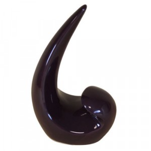 Dark Blue Curved Sculpture 30cm