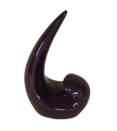 Dark Blue Curved Sculpture 30cm