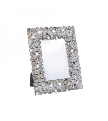 Enza Mosaic Nickel Photo Frame 4" by 6" 