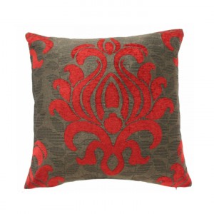 Damask Red and Brown Cushion