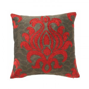 Damask Red and Brown Cushion Cover Only