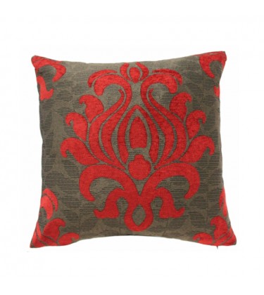 Damask Red and Brown Cushion
