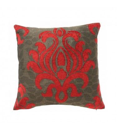 Damask Red and Brown Cushion Cover Only