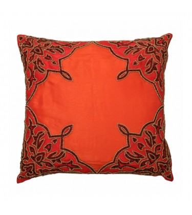 Embroidery Detail Cushion Orange