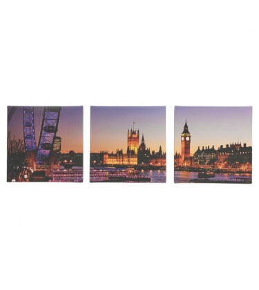 Set of 3 London Nightlife Canvas Wall Art