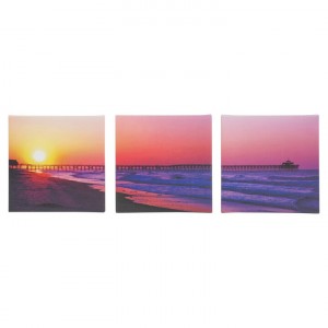 Set of 3 Bridge Over Sea Canvas Wall Art