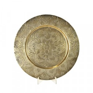 Flat Gold Moroccan Platter 34cm
