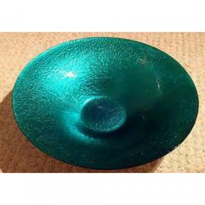 Teal Green Round Glass Plate 40cm