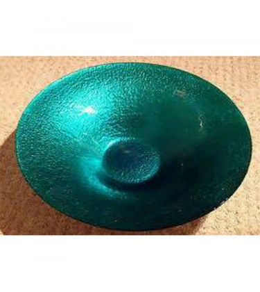 Teal Green Round Glass Plate 40cm