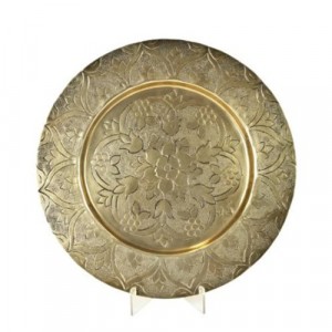 Flat Gold Moroccan Platter 44cm