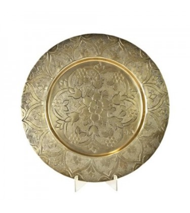 Flat Gold Moroccan Platter 44cm