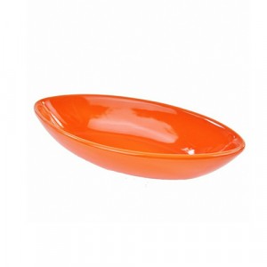 Orange Boat Shape Ceramic Décor Bowl