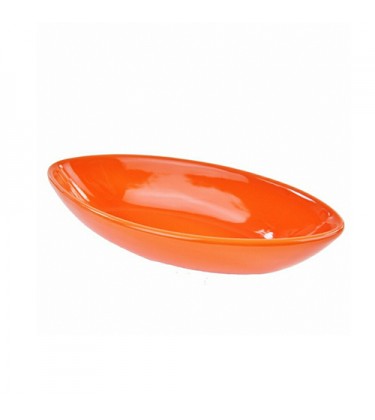 Orange Boat Shape Ceramic Décor Bowl
