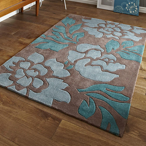 Hnkg Brown And Blue Fl Rug