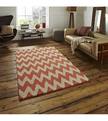 HNKG Geometry Beige Orange Rug 