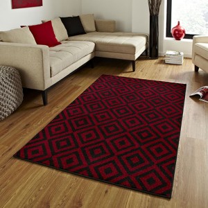 Trixx Geometry Black and Red Rug