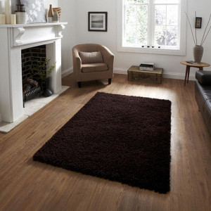 Lista Extra Large Plain Dark Brown Shaggy Rug