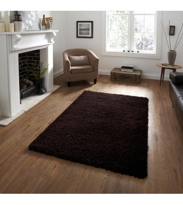 Lista Extra Large Plain Dark Brown Shaggy Rug