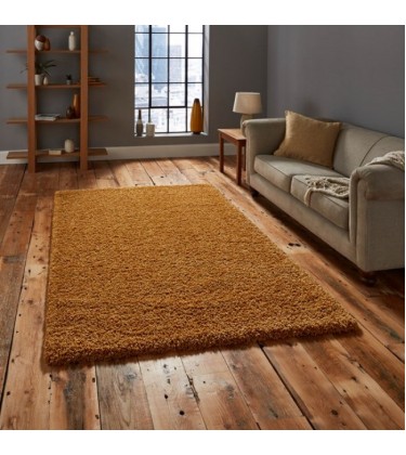 Lista Plain Orange Shaggy Rug