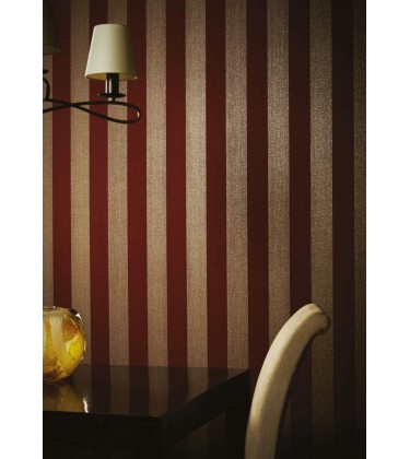 Ramo Stripe Red and Gold Wallpaper