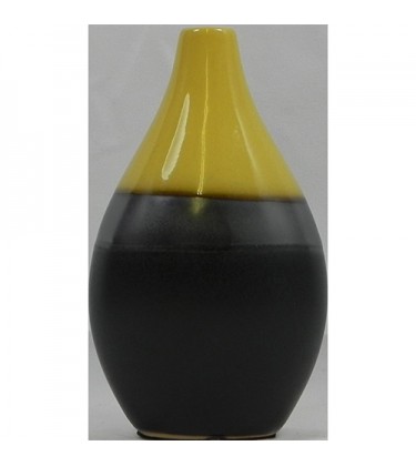 Mustard and Grey Bulb Table Vase 15cm