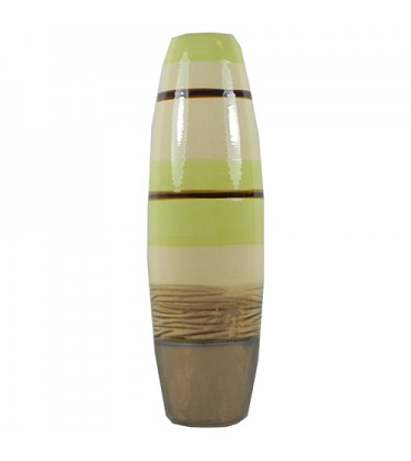 Pale Green and Cream Striped Table Vase 30cm