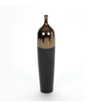 Black and Bronze Bottle Neck Table Vase 40cm