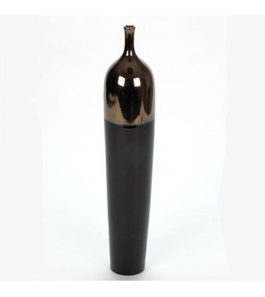 Black and Bronze Bottle Neck Table Vase 49cm