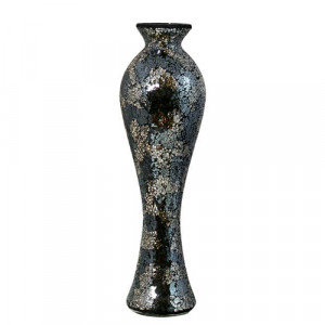 Black and Gold Mosaic Shimmered Vase 55cm