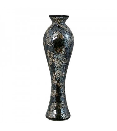 Black and Gold Mosaic Shimmered Vase 55cm