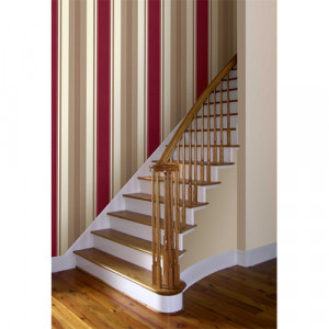 Delphi Stripe Red Wallpaper 5sqm