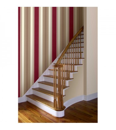 Delphi Stripe Red Wallpaper 5sqm