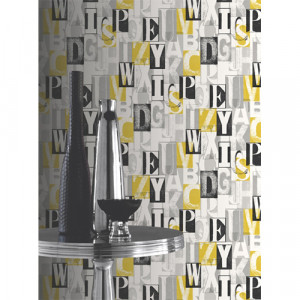 ABC Black and Yellow Wallpaper 5sqm