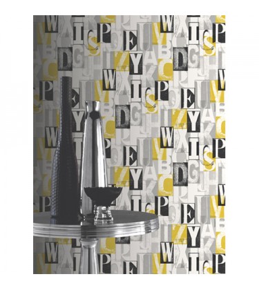 ABC Black and Yellow Wallpaper 5sqm