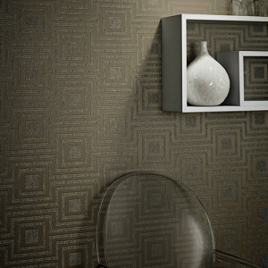 Denna Brown Heavy Weight  Geometric Wallpaper 5sqm