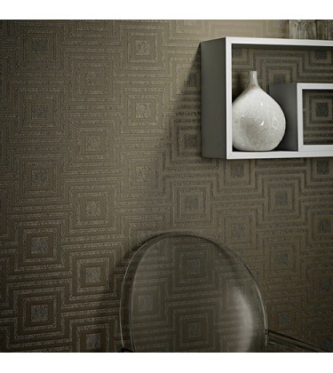 Denna Brown Heavy Weight  Geometric Wallpaper 5sqm