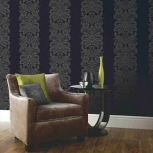 Quintz Black Damask Wallpaper 5sqm